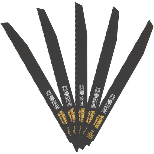 DeWalt DT2316L-QZ EXTREME® 2X Long Life Reciprocating Saw Blades - General Purpose 305MM (10") 10TPI Pack x 5