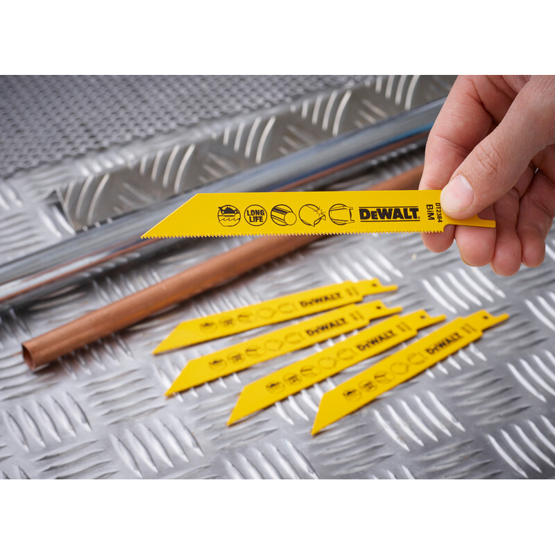 DeWalt DT2384-QZ 152mm Bi-Metal Reciprocating Saw Blades - For Fast Cuts In Metal (S922EF) Pack x 5