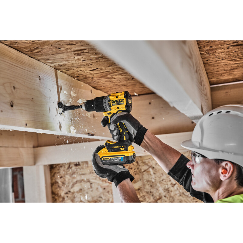 DeWalt DCD805H2T-GB 18V XR G3 POWERSTACK Compact Hammer Drill Driver  With 2 x 5.0Ah POWERSTACK Batteries in TSTAK