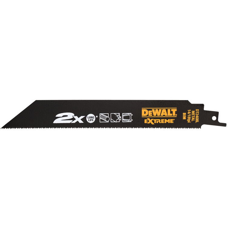 DeWalt DT2408L-QZ 2X Life Metal Reciprocating Blades 203mm 14/18 TPI  Pack x 5