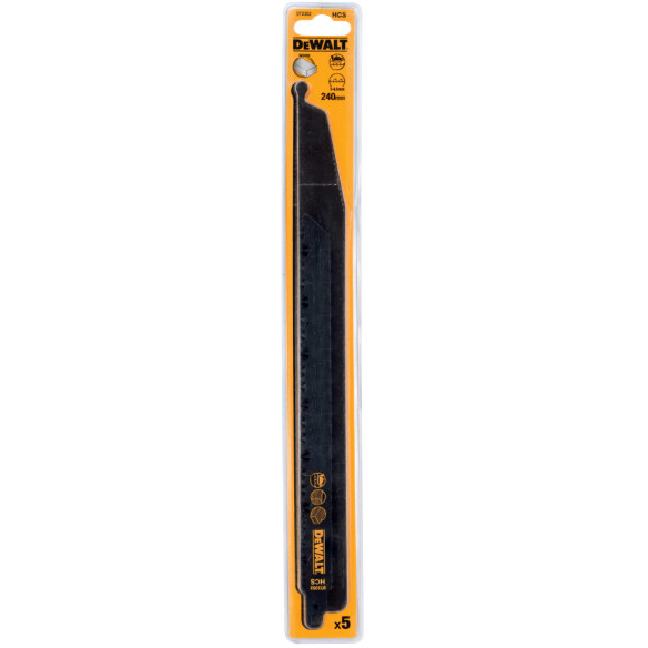 DeWalt DT2352-QZ 240mm HCs Reciprocating Saw Blades - Fast, Rough Cuts (S1531L) Pack x 5