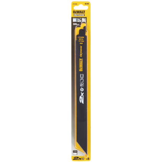 DeWalt DT2409L-QZ 2X Life Metal Reciprocating Blades 305mm 14/18 TPI  Pack x 5