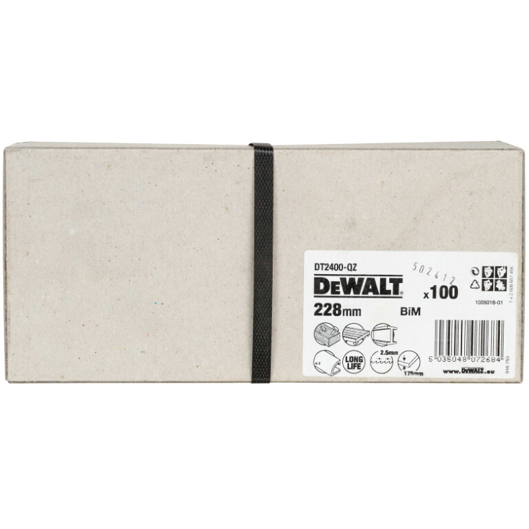 DeWalt DT2400-QZ Bi-Metal Construction Reciprocating Saw Blade For Pallet Repairing (S1122HF) Pack x 100