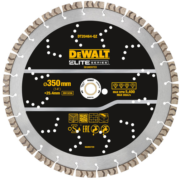 DeWalt DT20464-QZ Elite Series™ All Purpose Diamond Segmented Wheel 350mm x 25.4mm