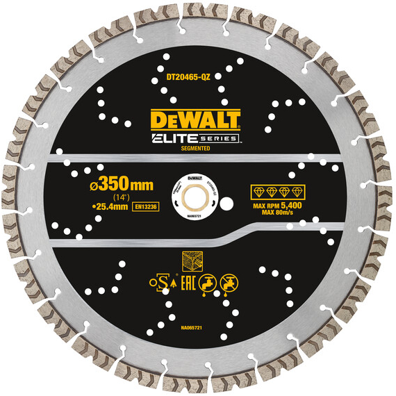DeWalt DT20465-QZ Elite Series™ Rebar Concrete Diamond Segmented Wheel 350mm x 25.4mm