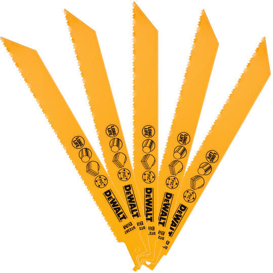 DeWalt DT2387-QZ 203mm Bi-Metal Reciprocating Saw Blades - For Universal Use (S1122VF) Pack x 5