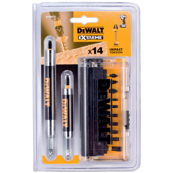 DeWalt DT70574T-QZ Extreme Screwdriving IR Torsion 14pce Set