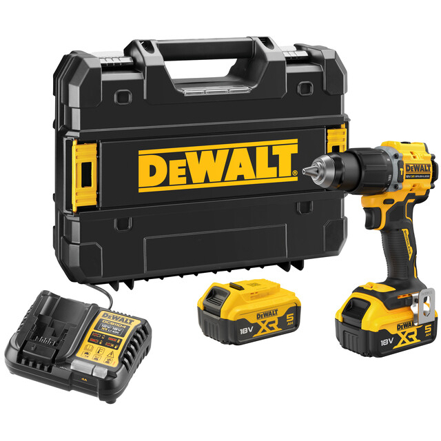 DeWalt DCD799P2T-GB 18V XR Brushless Compact Hammer Drill Driver  With 2 x 5Ah Battery in TSTAK Case