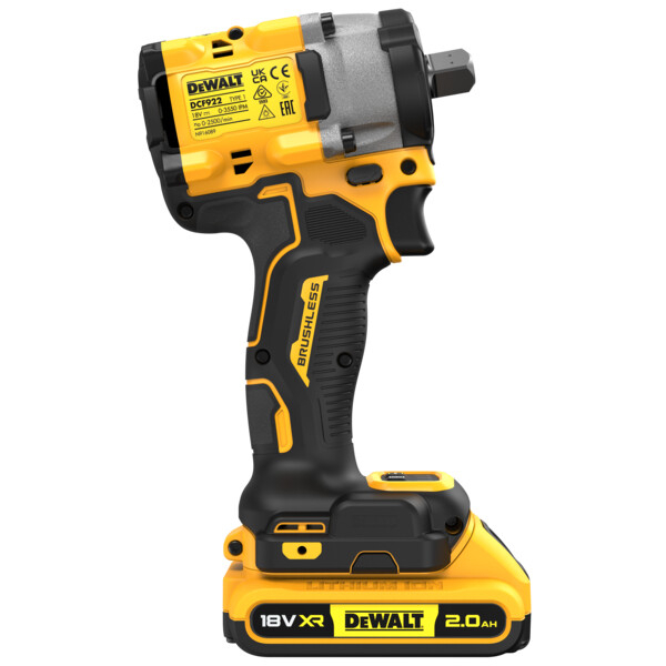 DeWalt DCF922D2T-GB 18V XR Brushless 1/2" Impact Wrench with 2x 2.0Ah Batteries in TSTAK Case