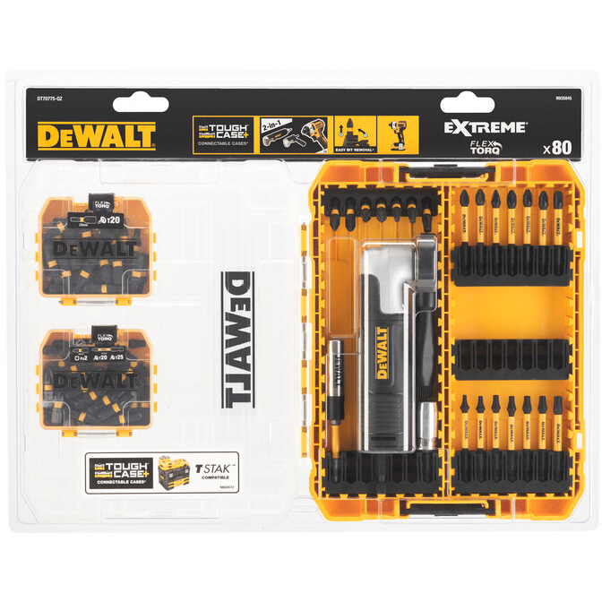 DeWalt DT70775-QZ  EXTREME® Right-Angle Attachment 80 Bit Set
