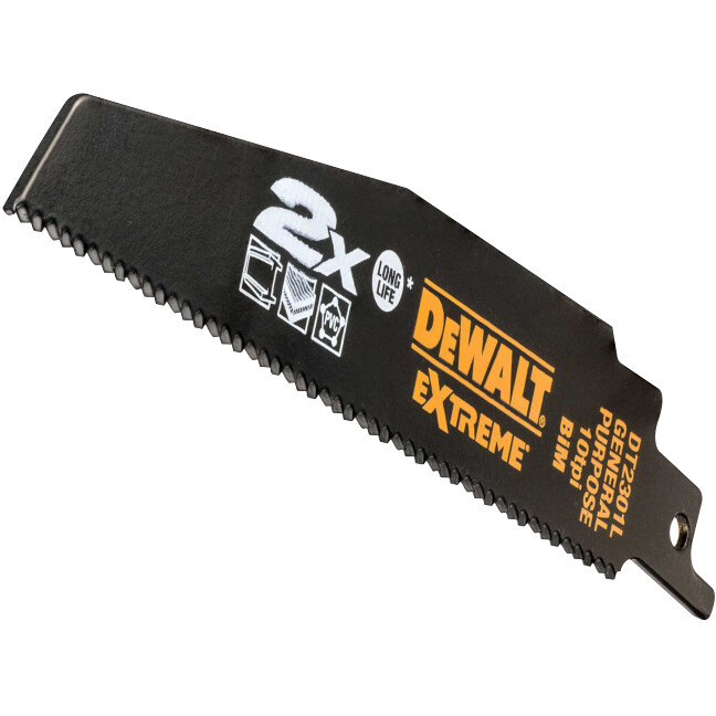 DeWalt DT2301L-QZ 152mm EXTREME Bi-Metal Reciprocating Saw Blade - For Rough Cutting of Wood With Nails Pack x 5