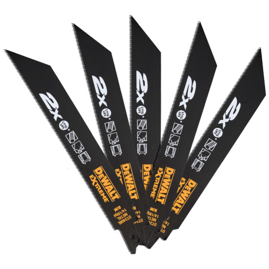 DeWalt DT2408L-QZ 2X Life Metal Reciprocating Blades 203mm 14/18 TPI  Pack x 5