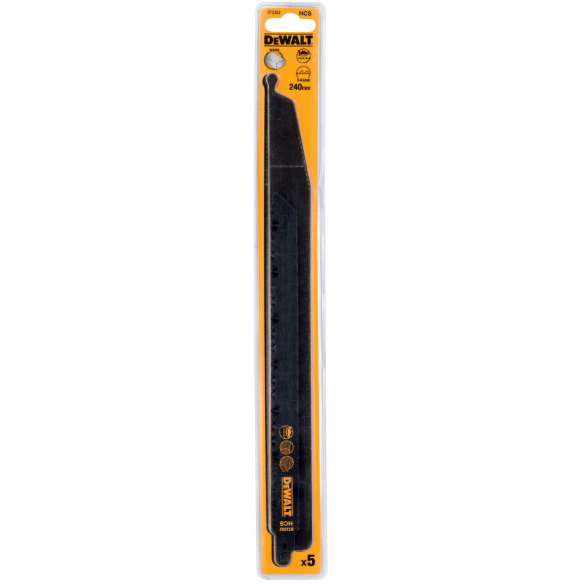 DeWalt DT2352-QZ 240mm HCs Reciprocating Saw Blades - Fast, Rough Cuts (S1531L) Pack x 5