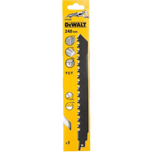 DeWalt DT2420-QZ 240mm TCT Reciprocating Saw Blade For Aerated Concrete (S1543HM) Pack x 1
