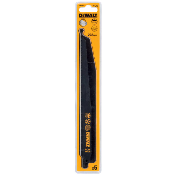 DeWalt DT2363-QZ 228mm HCs Reciprocating Saw Blades - Fast Cuts (S1544D) Pack x 5