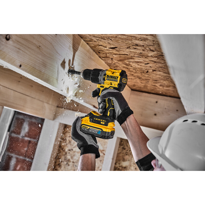 DeWalt DCD805H2T-GB 18V XR G3 POWERSTACK Compact Hammer Drill Driver  With 2 x 5.0Ah POWERSTACK Batteries in TSTAK