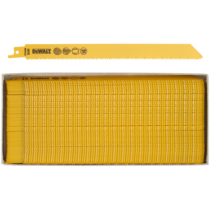 DeWalt DT2400-QZ Bi-Metal Construction Reciprocating Saw Blade For Pallet Repairing (S1122HF) Pack x 100