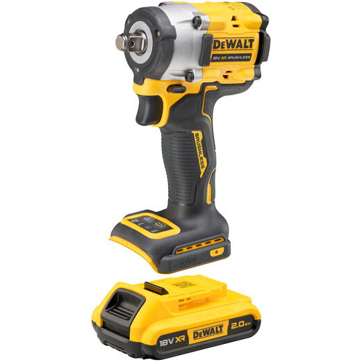 DeWalt DCF921D2T-GB 18V XR Brushless 1/2" Compact Impact Wrench 406Nm (Scaffolders Hog Ring Version) With 2 x 2Ah Batteries In TSTAK
