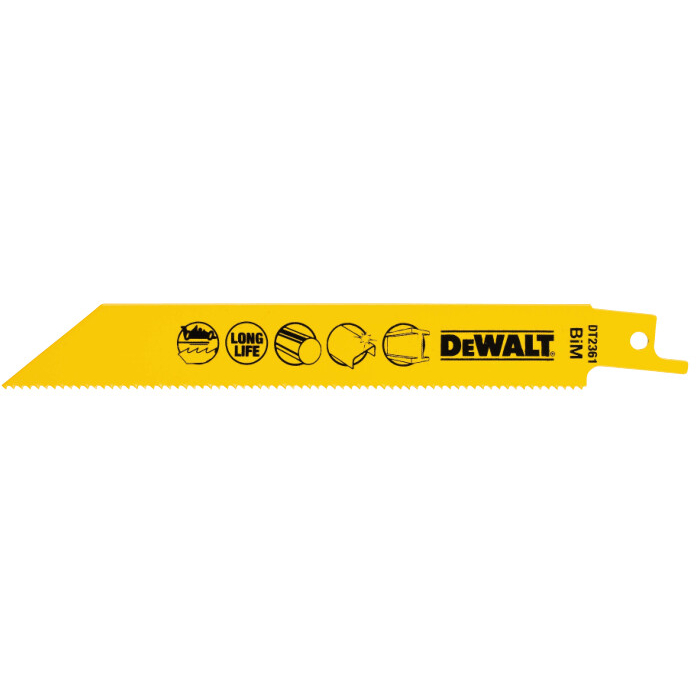 DeWalt DT2361-QZ 152mm Bi-Metal Reciprocating Saw Blades - For fast Cuts In Metal (S922BF) Pack x 5