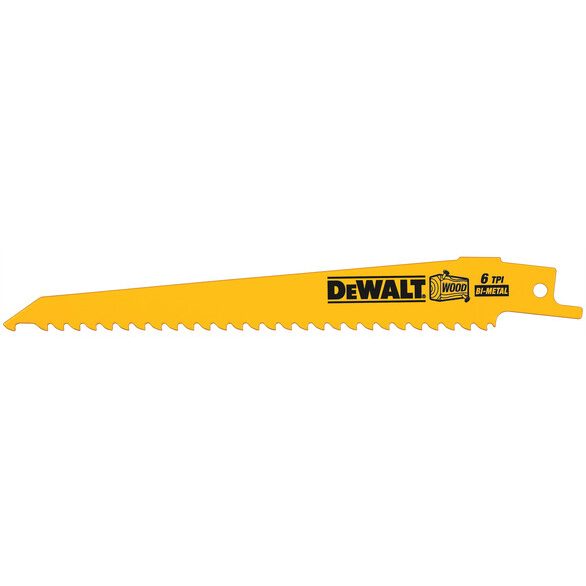 DeWalt DT2359-QZ 152mm Bi-Metal Reciprocating Saw Blades - For Fast Cuts In Wood With Nails (S611VF) Pack x 5