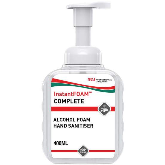 SCJohnson DIS400ML InstantFOAM® Complete Alcohol-Based Foam Hand Sanitiser ( Pack x 12  400ml Pump Packs )