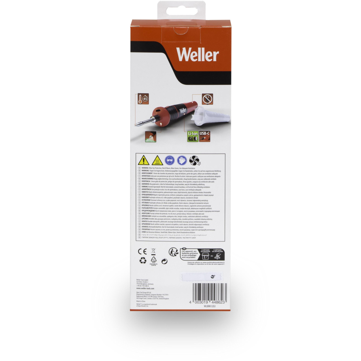 Weller WELBRK12N Cordless Rechargeable Soldering Iron 12W