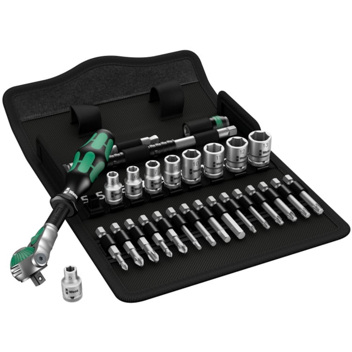 Wera 05004019001 8100 SA 9 Zyklop Speed Ratchet Imperial 28 Piece Set 1/4in Drive WER004019