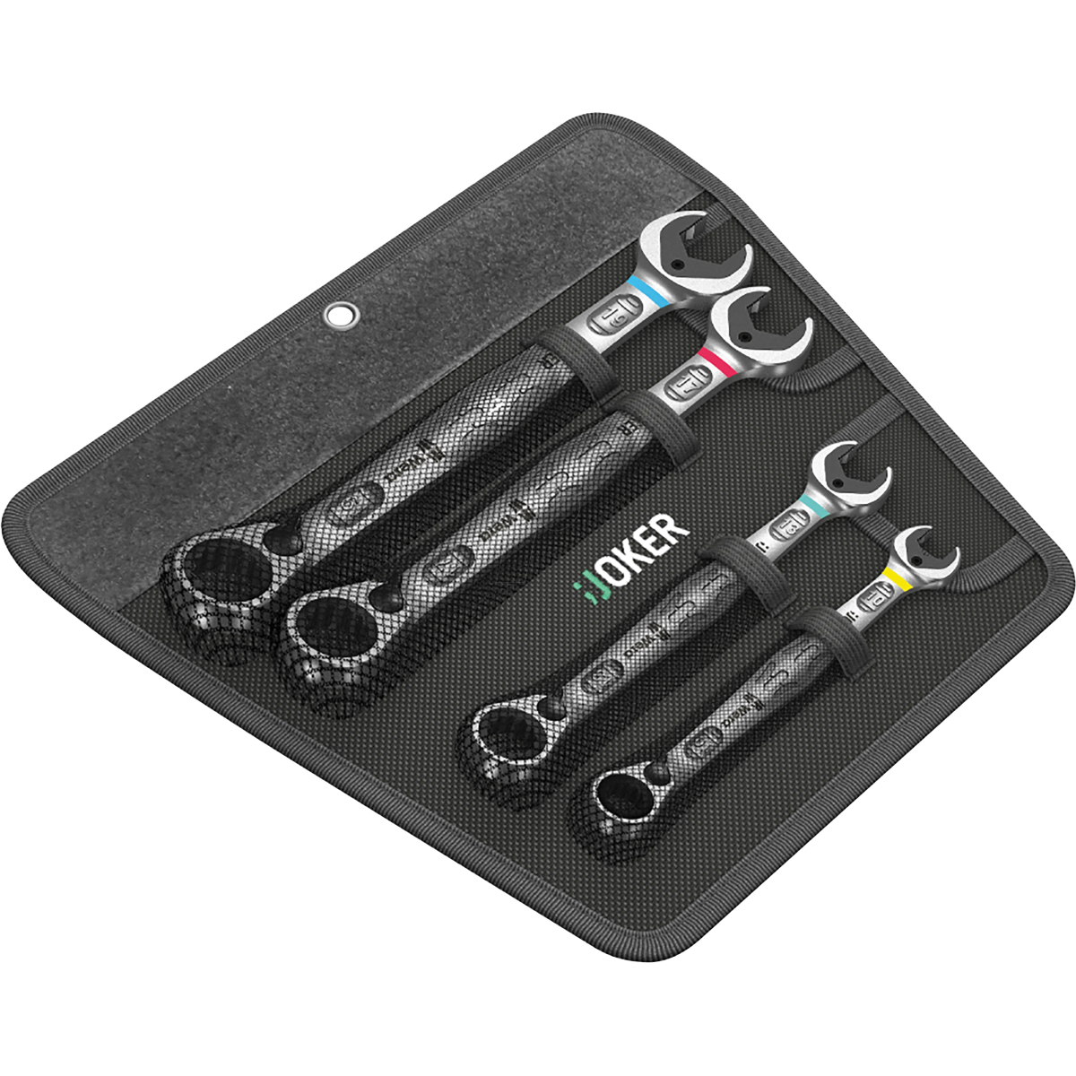 Wera 020090 4 Piece Joker Reversible Ratchet Spanner Set Metric with Pouch 10mm - 19mm