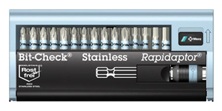 Wera 071109 30 Piece PH, PZ, Hex & Torx Stainless Steel Torsion Bit-Check Set