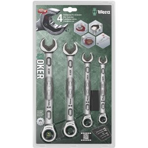 Wera 05073295001 4 Piece Joker Ratchet Spanner Set AF with Pouch 