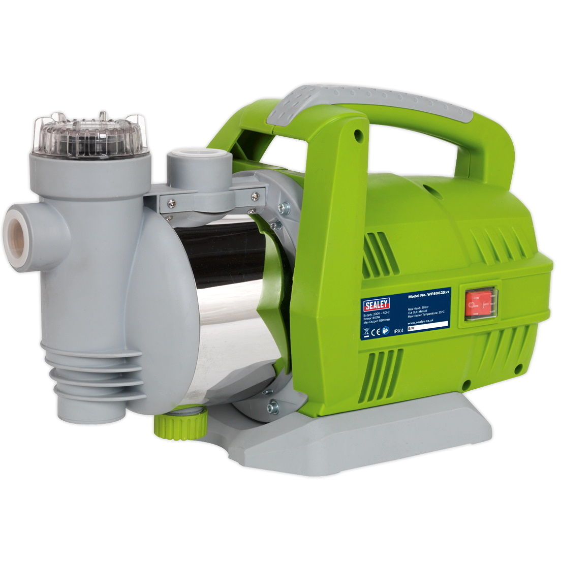 Sealey WPS062S Surface Mounting Water Pump Stainless Steel 55ltr/min 230V