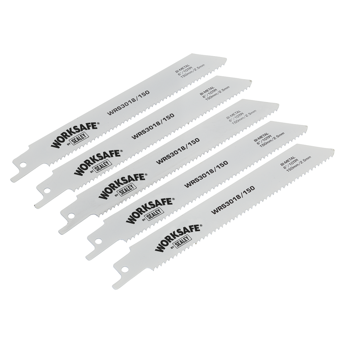 Sealey WRS3018/150 Reciprocating Saw Blade 150mm 10tpi - Pack of 5