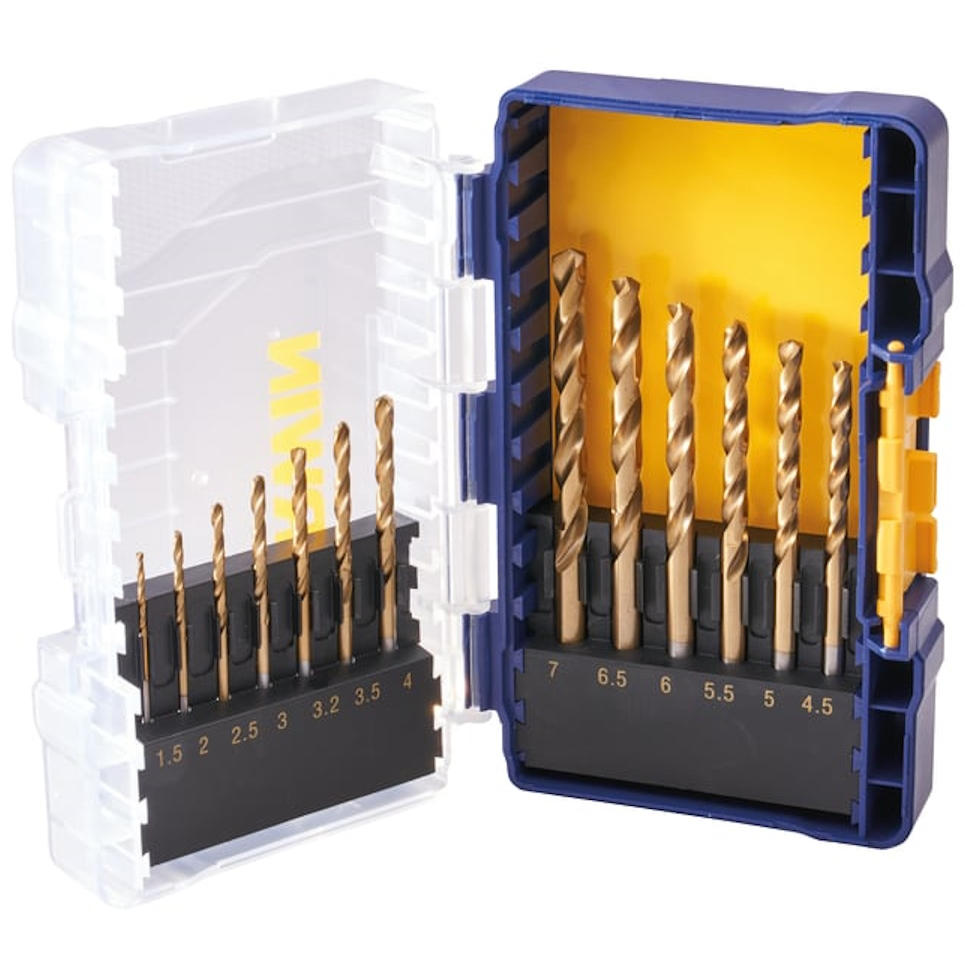 IRWIN IW3038503 13 Piece HSS Titanium Metal Drill Bit Set