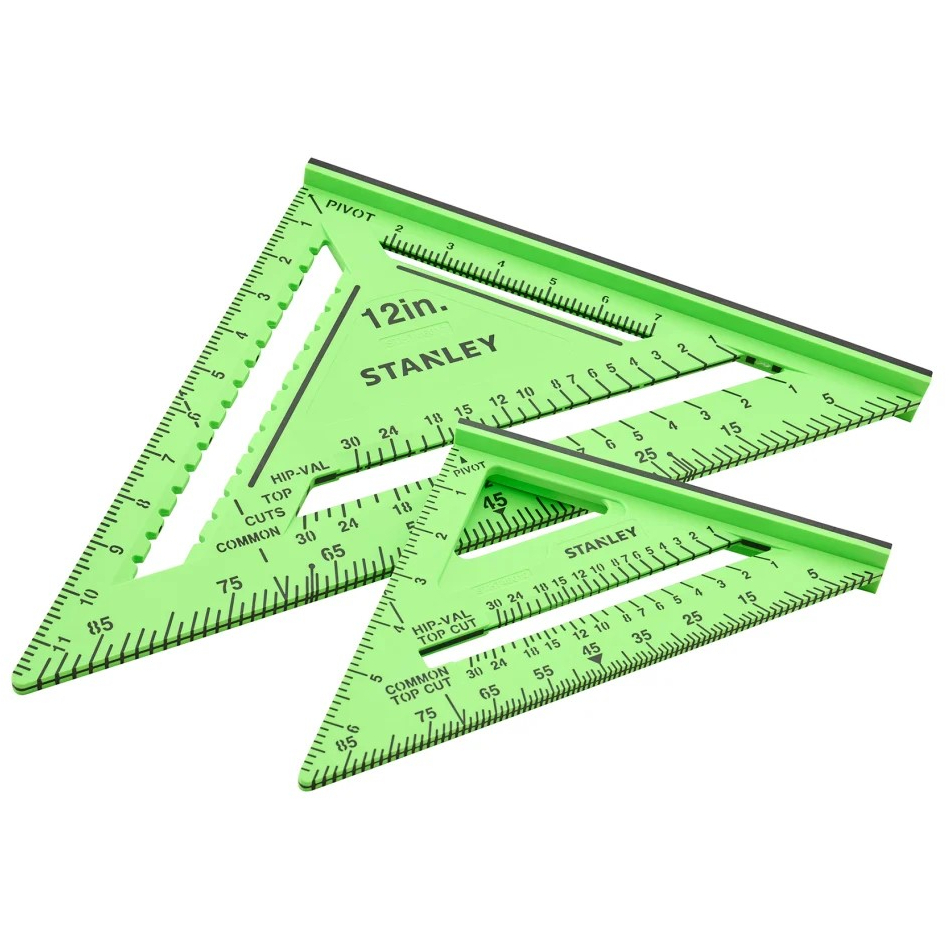 Stanley XMS26SQUARES 175 & 300mm (7 & 12") Hi-Vis Square Twin Pack