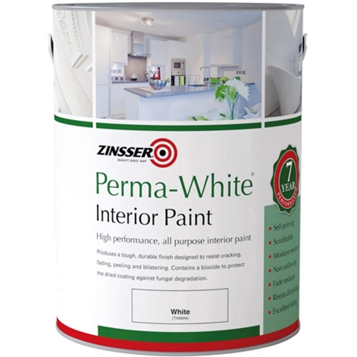 Zinsser ZN7070001C1 Perma White® Interior Eggshell 2.5 Litre ZINPWES25L